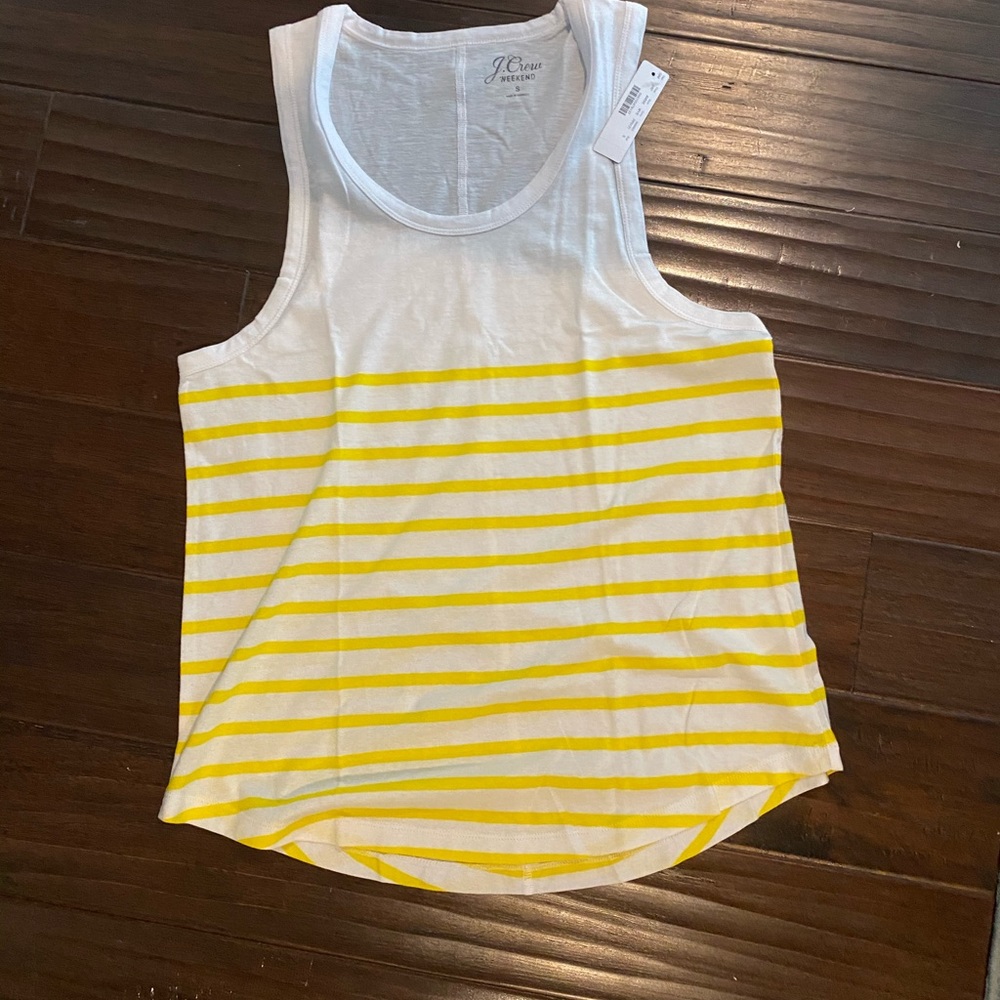Yellow and white striped Weekend tank
